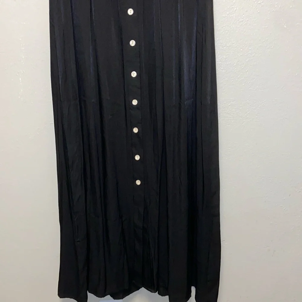 Surimiga Black Plunging V-neck Button-down Cottagecore Button Maxi Dress 3270 - Picture 4 of 12